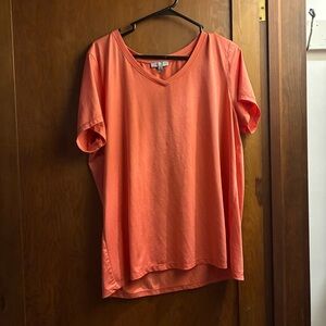 Ocean + Coast Coral V-Neck Short Sleeve Top Women’s XL